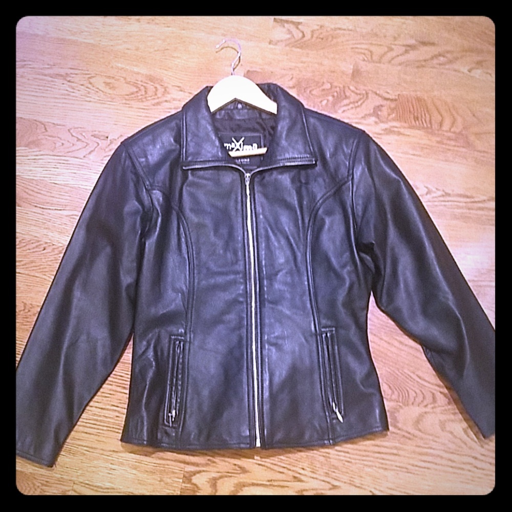 Black leather jacket